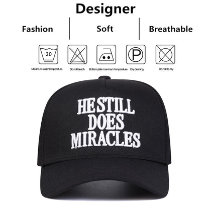 Unisex Hestill Does Miracles Embroidery Baseball Caps Spring Autumn Outdoor Adjustable Casual Hats