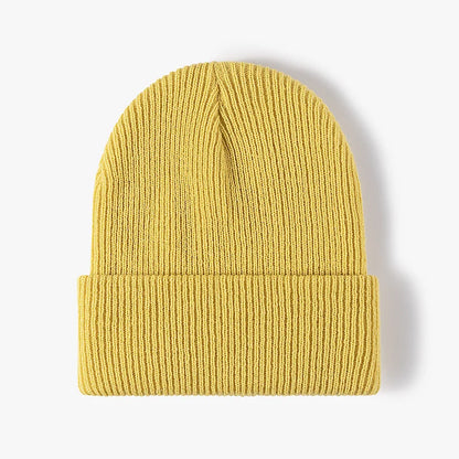 Women Men Autumn Winter Warm Beanie Hat Solid Color Lady Male Stretch Knitted Crochet Beanies Cap