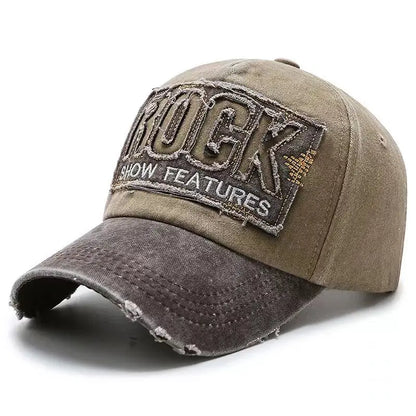 Letter Rock Embroidery Cotton Baseball Cap Men Women Gorras Snapback Outdoor Sport Sun Hat