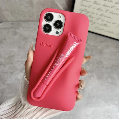 Rhode Lemontini Lip Case for iPhone – Silicone Phone Case with Lip Glaze Holder