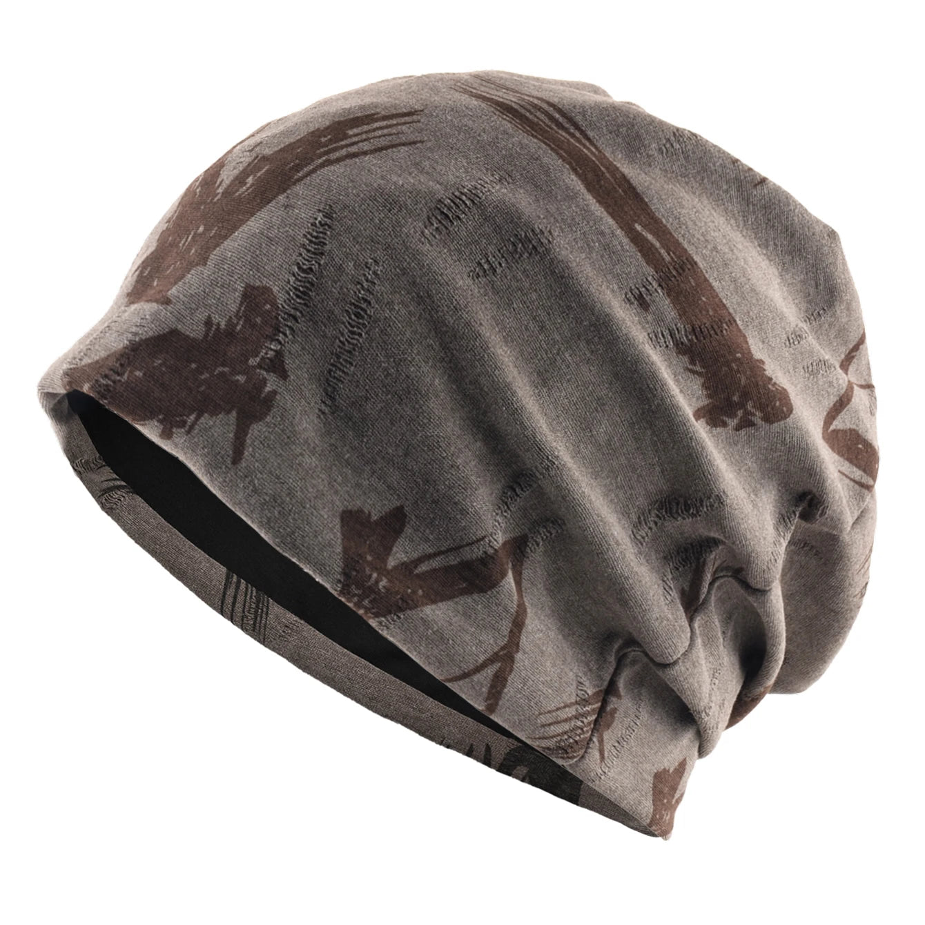Unisex Chinese-Style Letter-Print Slouchy Beanie Men Women Fashion Loose Style Bonnet Cap Spring Autumn Casual Sport Hats
