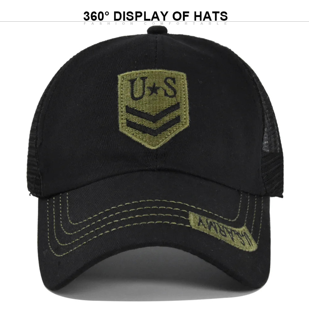 Summer Mesh Baseball Cap Men Adjustable Breathable Cotton Streetwear Outdoor Sports Sun Visor Hat