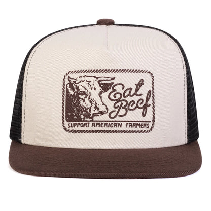 Unisex Eat Beef Letter Embroidery Hip-Hop Net Hats Spring Summer Outdoor Adjustable Casual Baseball