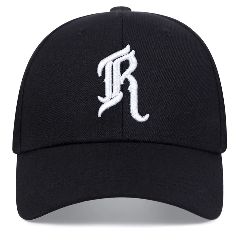 Letter Embroidery R Baseball Caps Women Men Autumn Winter Cotton Adjustable Snapback Hat Casual Hip