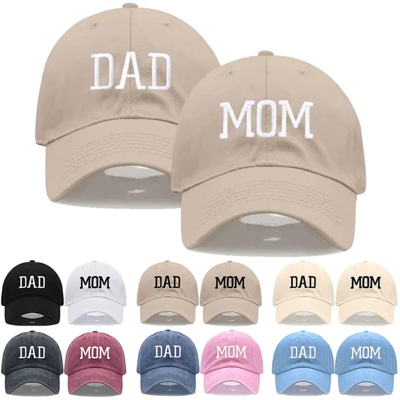 DAD MOM Embroidery Pure Cotton Men's Baseball Cap For Man  Womne's Fashion Sport Golf Caps Sun Hat Dropshipping
