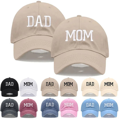 DAD MOM Embroidery Pure Cotton Men's Baseball Cap For Man  Womne's Fashion Sport Golf Caps Sun Hat Dropshipping