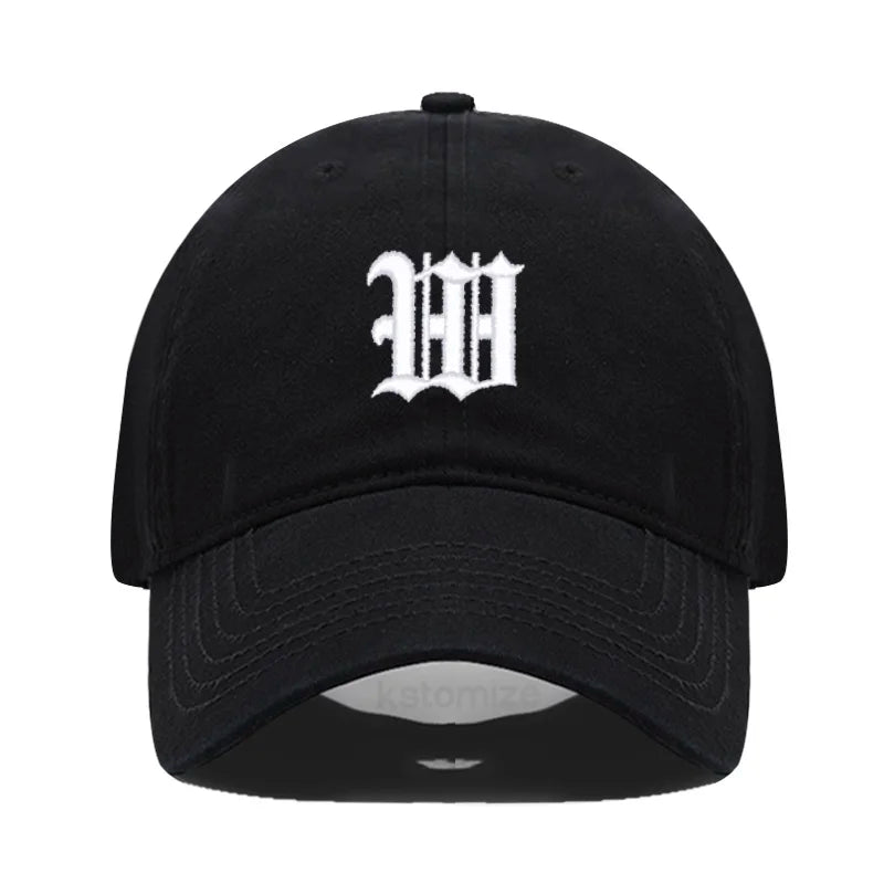 Old English Letter A-Z Embroider Baseball Cap Men Womne Soft Cotton Team Sport Visors Snapback Caps