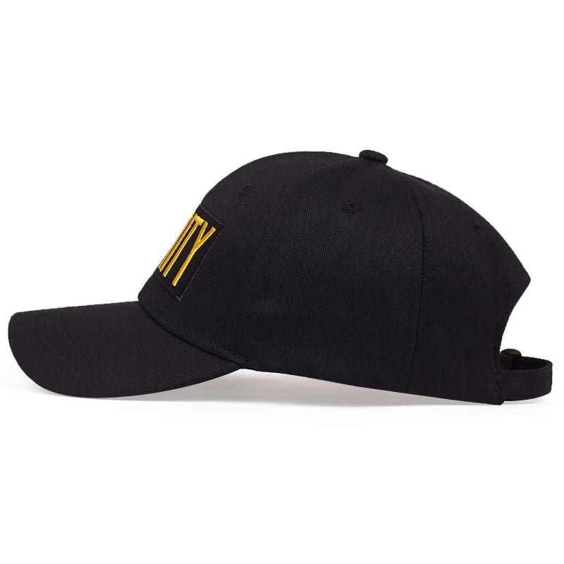 Unisex Security Letter Embroidery Baseball Caps Spring Autumn Outdoor Adjustable Casual Hats
