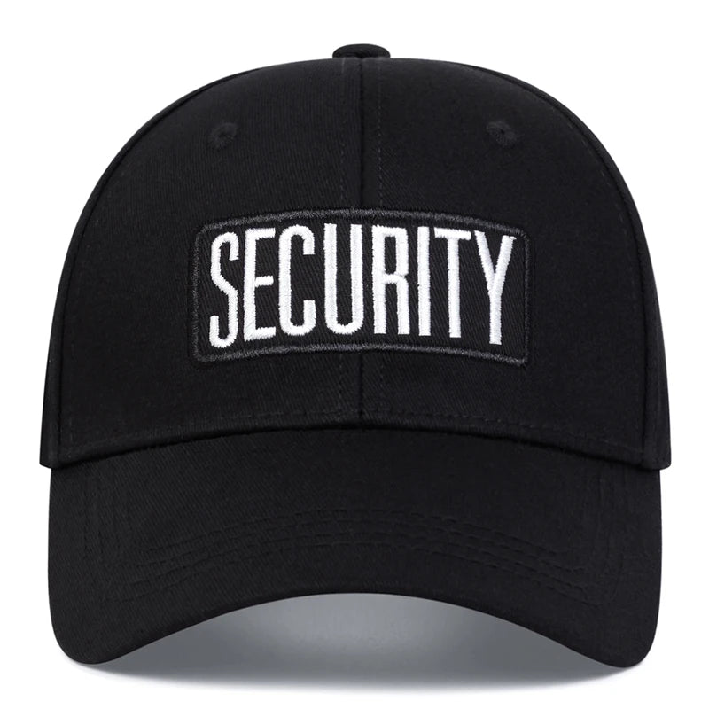 Unisex Security Letter Embroidery Baseball Caps Spring Autumn Outdoor Adjustable Casual Hats