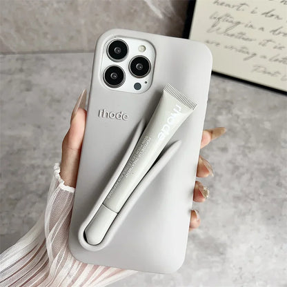 Rhode Lemontini Lip Case for iPhone – Silicone Phone Case with Lip Glaze Holder