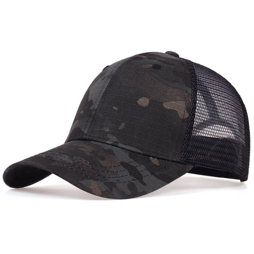 Mesh Summer Sun Hat Caps Men Women Adjustable Baseball Cap Trucker Hats Camouflage Jungle Tactical