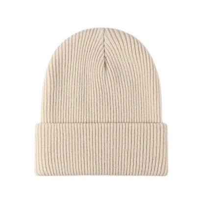 Women Men Autumn Winter Warm Beanie Hat Solid Color Lady Male Stretch Knitted Crochet Beanies Cap