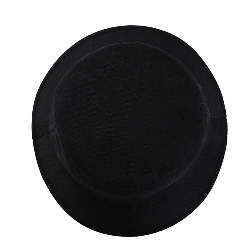 100 Cotton Solid Color Bucket Hat Summer Sun Protection Breathable Round Crown