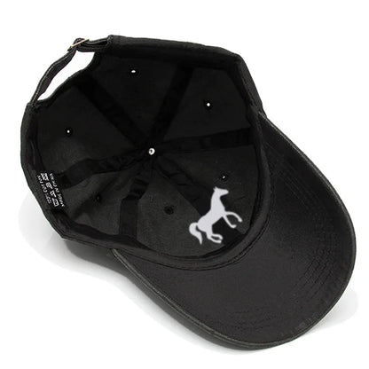 Horse Embroidered Baseball Cap Women Men Adjustable Washed Cotton Dad Hat Unisex Classic Golf Caps