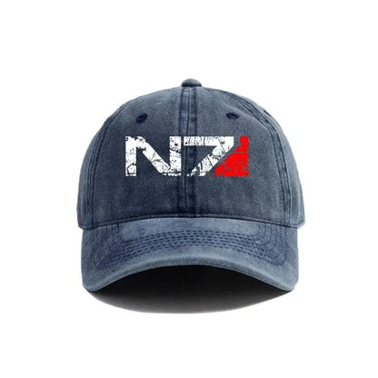 Mass Effect N7 Baseball Caps Distressed Hats Cap Men Women Retro Outdoor Summer Adjustable