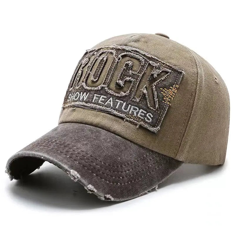 Letter Rock Embroidery Cotton Baseball Cap Men Women Gorras Snapback Outdoor Sport Sun Hat