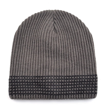 Men's Skullies Beanies Knitted Wool Hats Men Winter Knitting Thick Beanie Hat Double Layer Solid Color Velvet Warm Bonnet Cap
