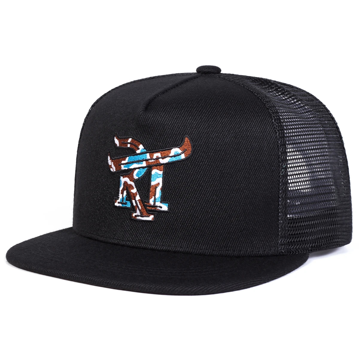 Unisex Rt Letter Embroidery Hip-Hop Net Hats Spring Summer Outdoor Adjustable Casual Baseball Caps