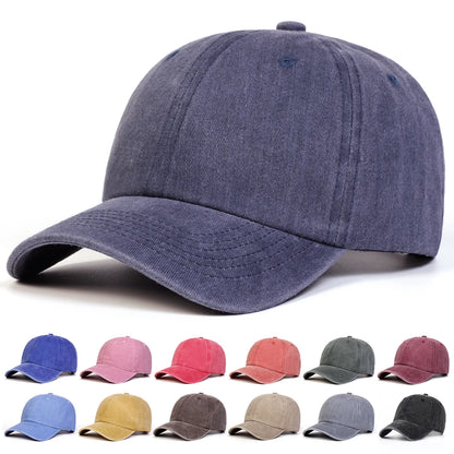 Unisex Light Washed Solid Color Baseball Caps Spring Autumn Outdoor Adjustable Casual Hats Hip Hop
