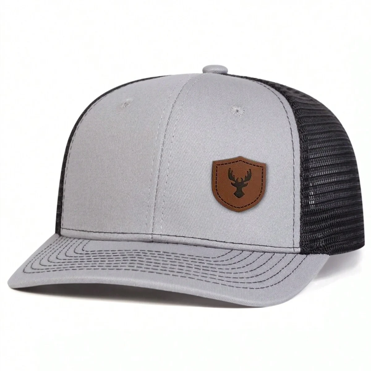 Unisex Deer Antlers Leather Label Baseball Net Caps Spring Summer Outdoor Adjustable Casual Hats Hip
