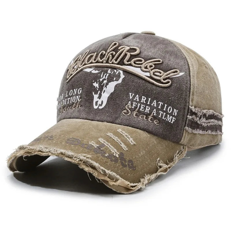 Cool Men Washed Cotton Baseball Cap Retro Four Seasons Male Outdoor Sport Hat Accessory