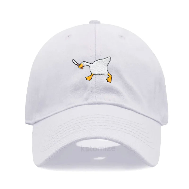 Unisex Dad Hat Embroidered Goose Pattern Fashionable Style Duckbill Cap Men Women