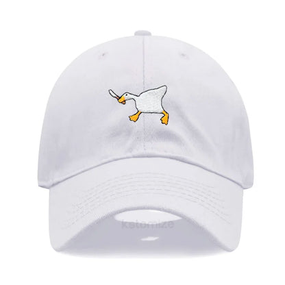 Unisex Dad Hat Embroidered Goose Pattern Fashionable Style Duckbill Cap Men Women