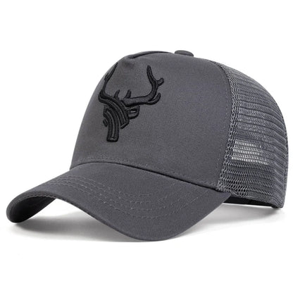 Unisex Animal Antlers Embroidery Baseball Net Caps Spring Summer Outdoor Adjustable Casual Hats