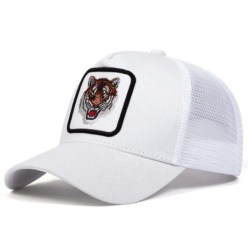 Unisex Tiger Embroidery Baseball Net Caps Spring Summer Outdoor Adjustable Casual Hats Sunscreen Hat