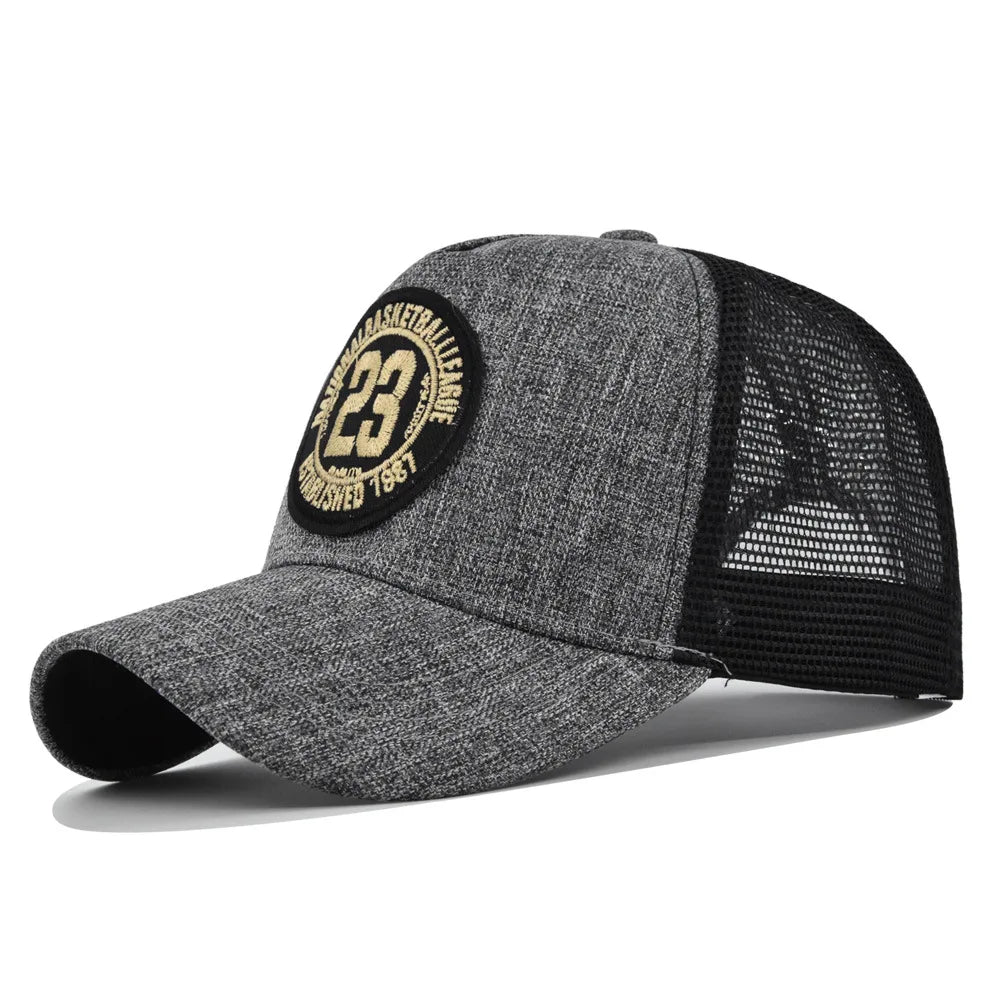 Fashion Trucker Caps 23 Embroidery Patch Four Seasons Snapback Sunscreen Baseball Cap for Men Women Adjustable Visor Hat Canada