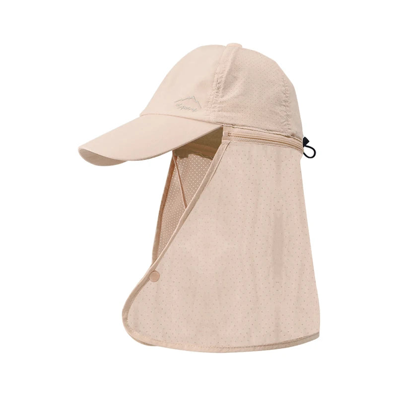 Xinbaoguan 100% polyester 9237 summer sun protection hat for men and women quick drying fisherman hat with shawl baseball cap