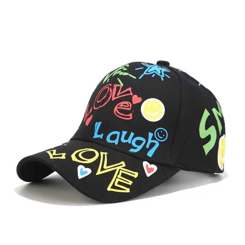 Graffiti Printing Baseball Cap Outdoor Cotton Casquatte Hat Men Women Summer Caps Adjustable Letter