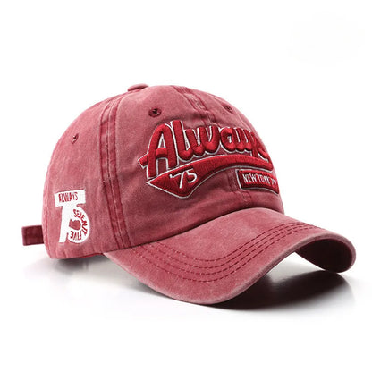 Retro Baseball Cap 3d Embroidery Always Unstructured Distressed Hat
