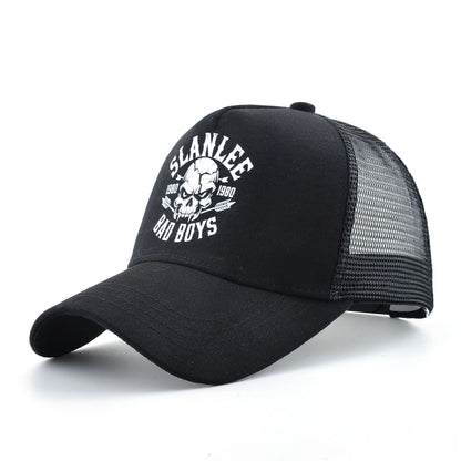 Summer Baseball Cap Outdoor Breathable Mesh Trucker Cap Men Women Printing Skull Snapback Hip Hop Caps Adjustable Visor Cap