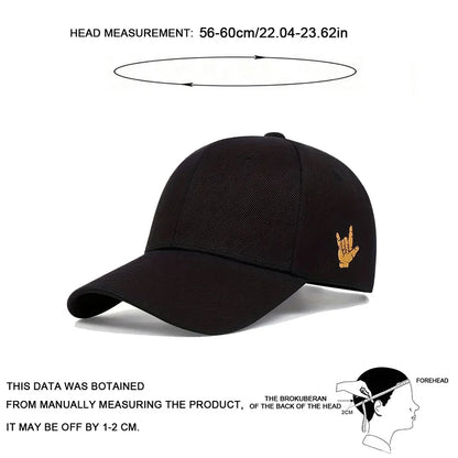 Unisex Side Finger Embroidery Baseball Caps Spring Autumn Outdoor Adjustable Casual Hats Hip Hop Hat