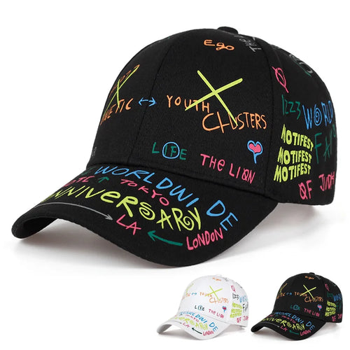 Graffiti Printing Baseball Cap Spring Summer Outdoor Leisure Hat Adjustable Hip Hop Street Hats