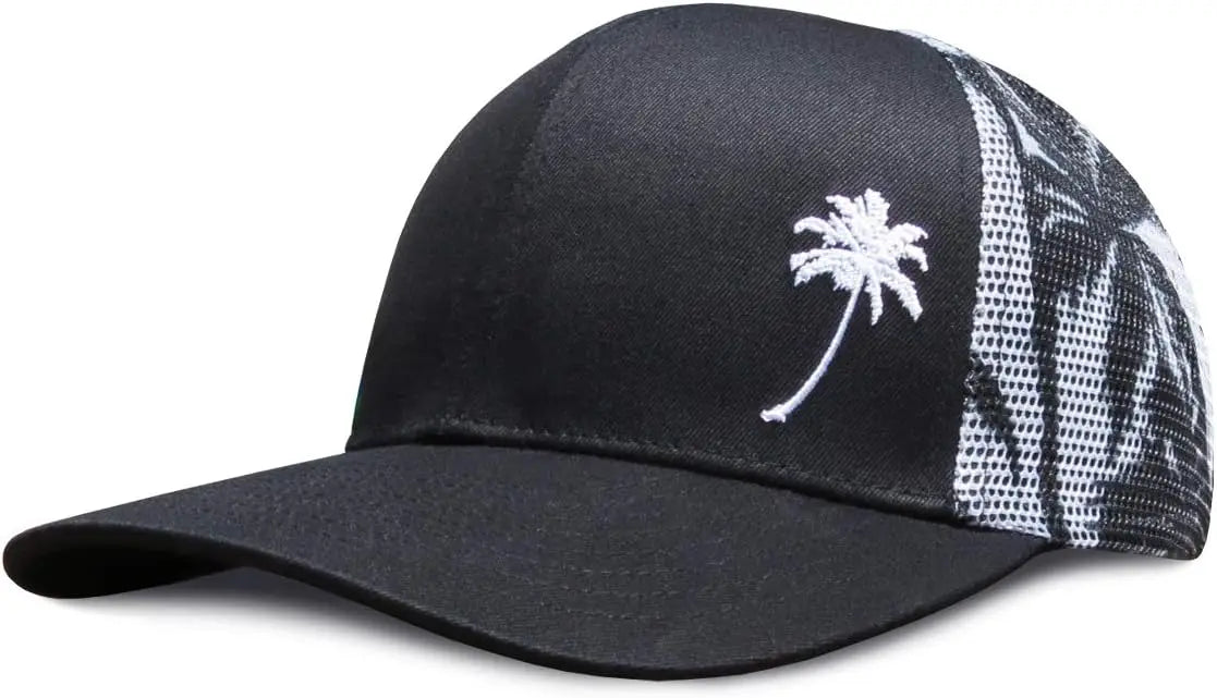 Trucker Cool Designs Breathable Coconut Tree Embroidery Baseball Outdoor Shade Sun Protection Mesh