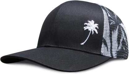 Trucker Cool Designs Breathable Coconut Tree Embroidery Baseball Outdoor Shade Sun Protection Mesh