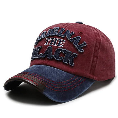 New Cotton Coated Outdoor Sports Wash Baseball Cap Embroidery Patch Black Letter Sunscreen Sunshade Hat Spring And Autumn