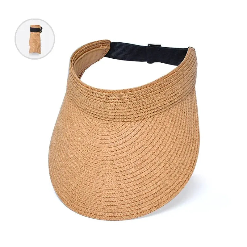Xinbaoguan 100% Straw Knitted8222Summer Women's New Sunscreen Hat with Large Eaves and Hair Hoops Straw Hat Fashion Open Top Hat