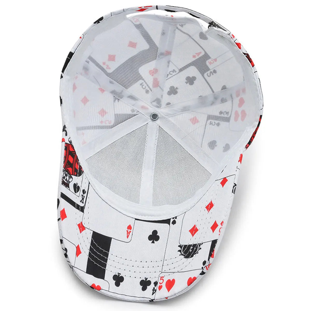 Unisex Poker Card Print Baseball Caps Spring Autumn Outdoor Adjustable Casual Hats Hip Hop Cap