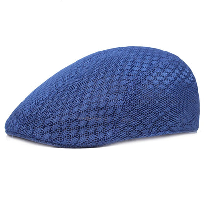 Summer Casual Beret Hat Unisex Mesh Flat Caps Newsboy Style Adjustablr Breathable Women Men