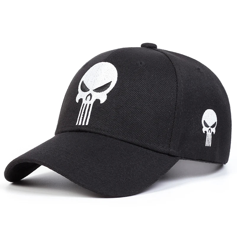 Unisex Skull Head Embroidery Baseball Caps Spring Autumn Outdoor Adjustable Casual Hats Sunscreen