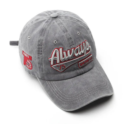 Retro Baseball Cap 3d Embroidery Always Unstructured Distressed Hat