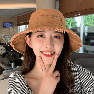 Women Cotton Bucket Hats Female Summer Autumn Sunscreen Fisherman Cap Outdoor Beach Sun Hat