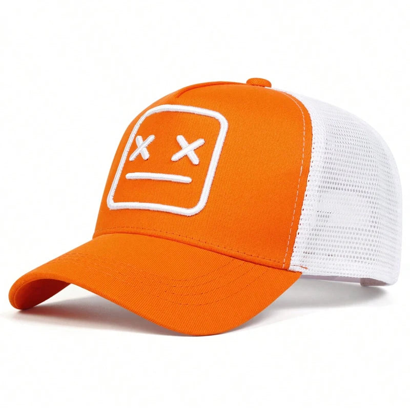 Unisex Xx Crying Face Embroidery Baseball Net Caps Hip Hop Cap Spring Summer Outdoor Adjustable