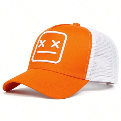 Unisex Xx Crying Face Embroidery Baseball Net Caps Hip Hop Cap Spring Summer Outdoor Adjustable