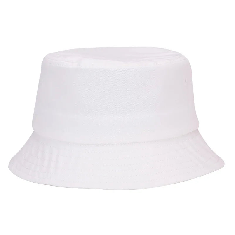 100 Cotton Solid Color Bucket Hat Summer Sun Protection Breathable Round Crown