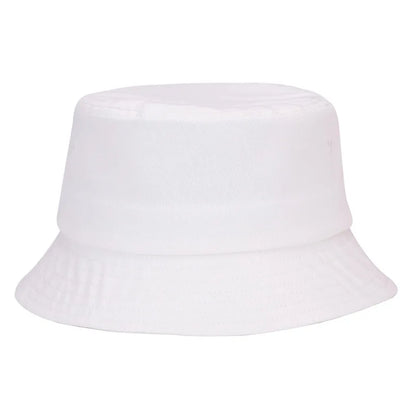 100 Cotton Solid Color Bucket Hat Summer Sun Protection Breathable Round Crown
