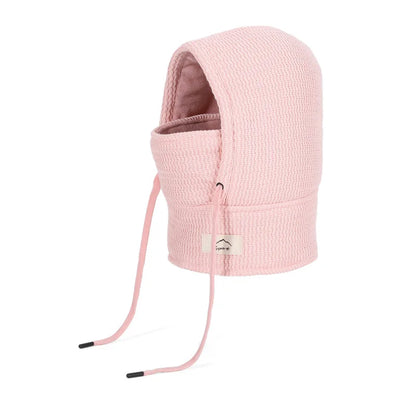 Winter Child Balaclava Hat Boy Girl Fleece-Lined Bonnets Windproof Mask Knitted Beanies Cap Scarf